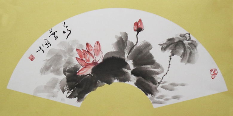 52.李國鋒 荷 扇面66x33.jpg